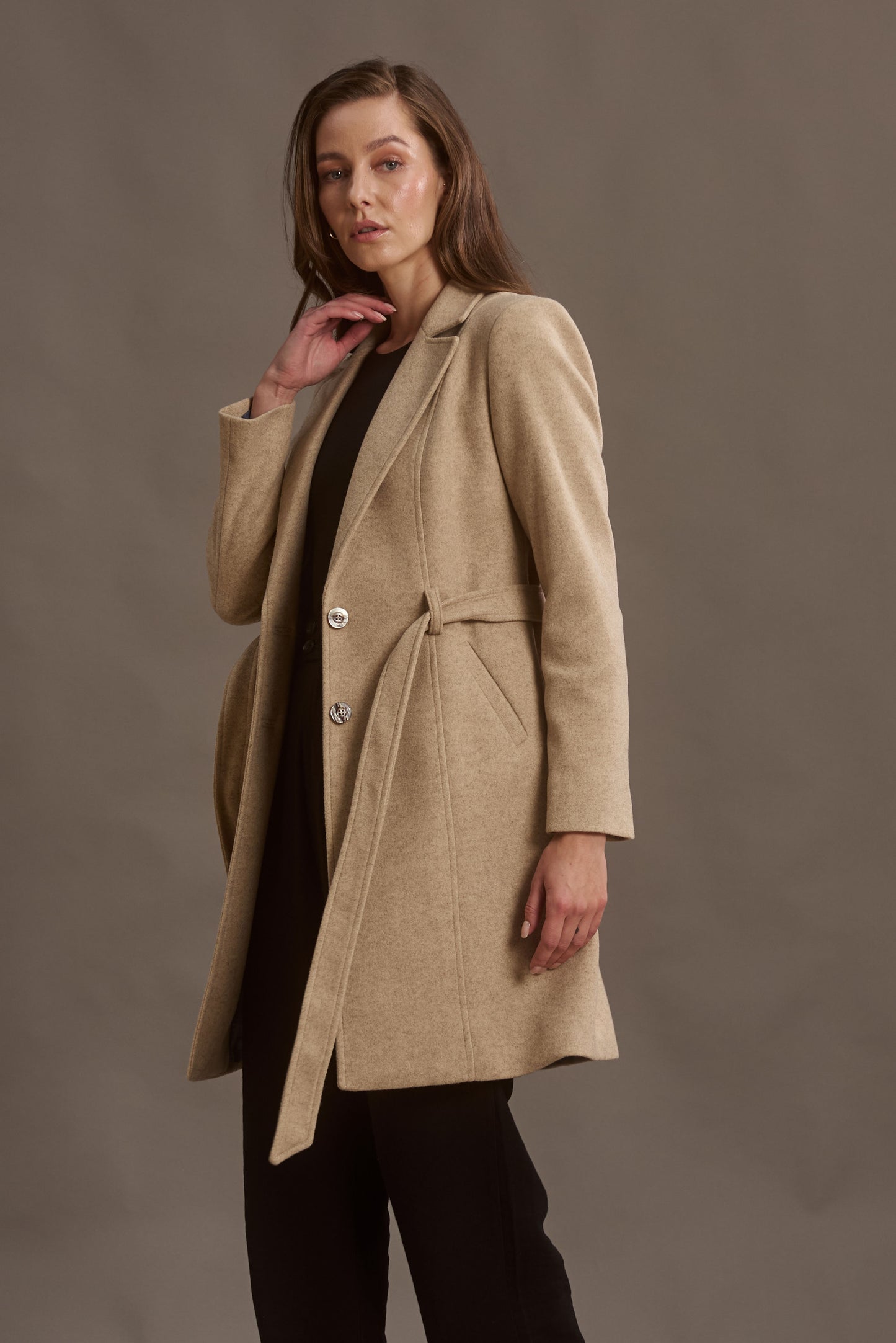 ABRIGO LUPE COLOR  TAUPE