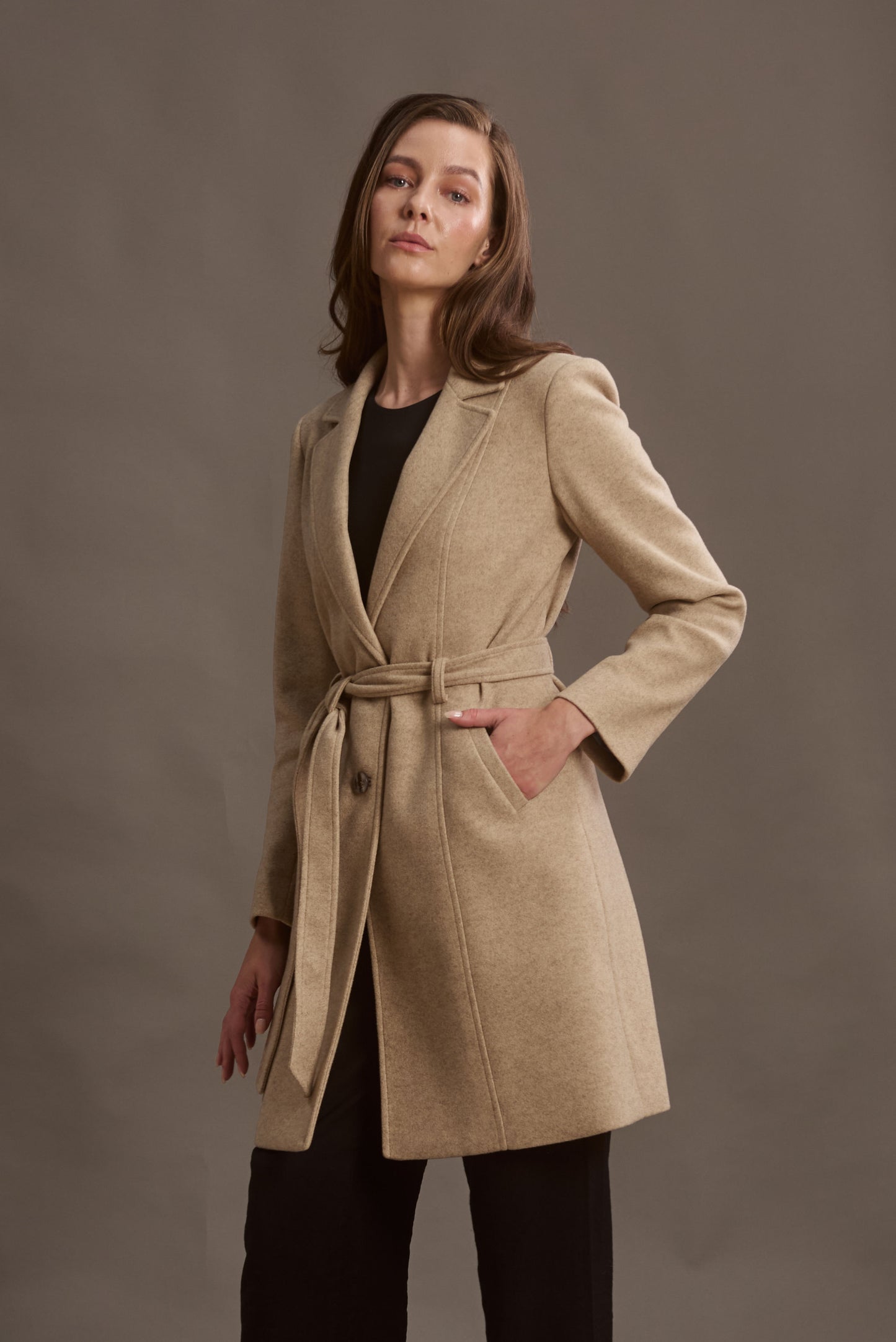 ABRIGO LUPE COLOR  TAUPE