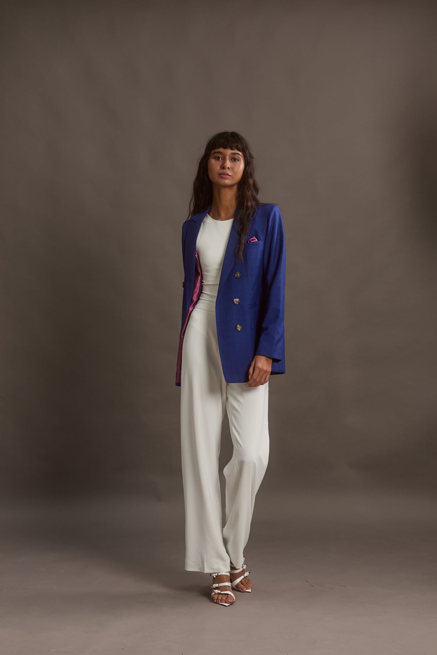 BLAZER VENECIA COLOR PLAID BARKLEY EGYPTIAN BLUE