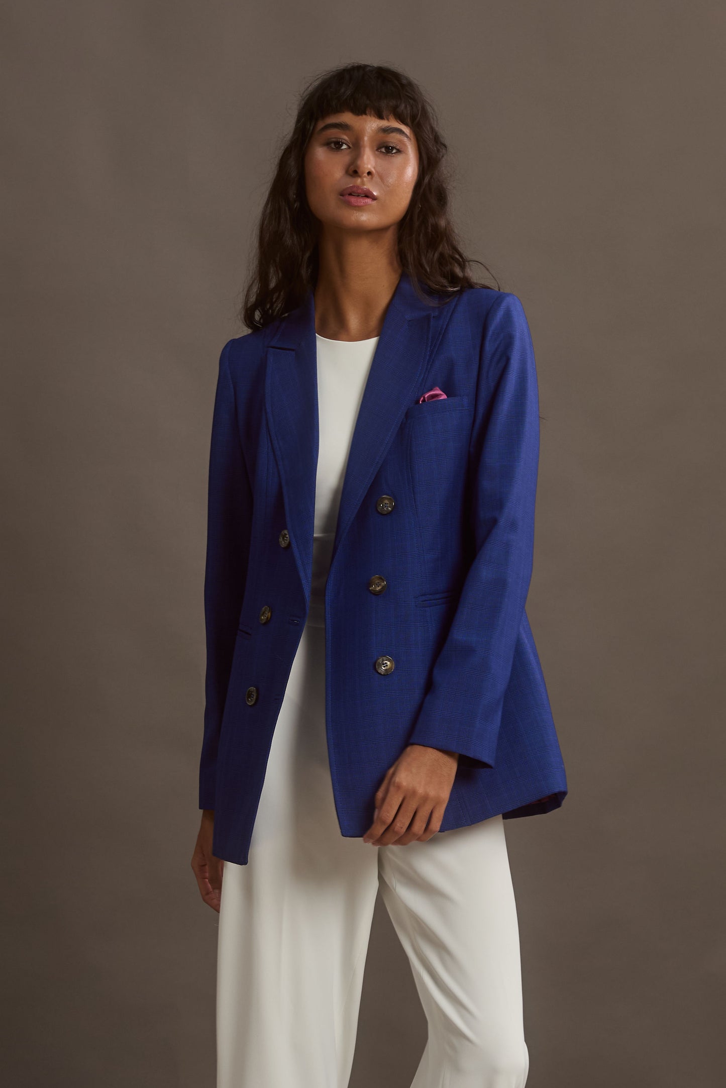 BLAZER VENECIA COLOR PLAID BARKLEY EGYPTIAN BLUE