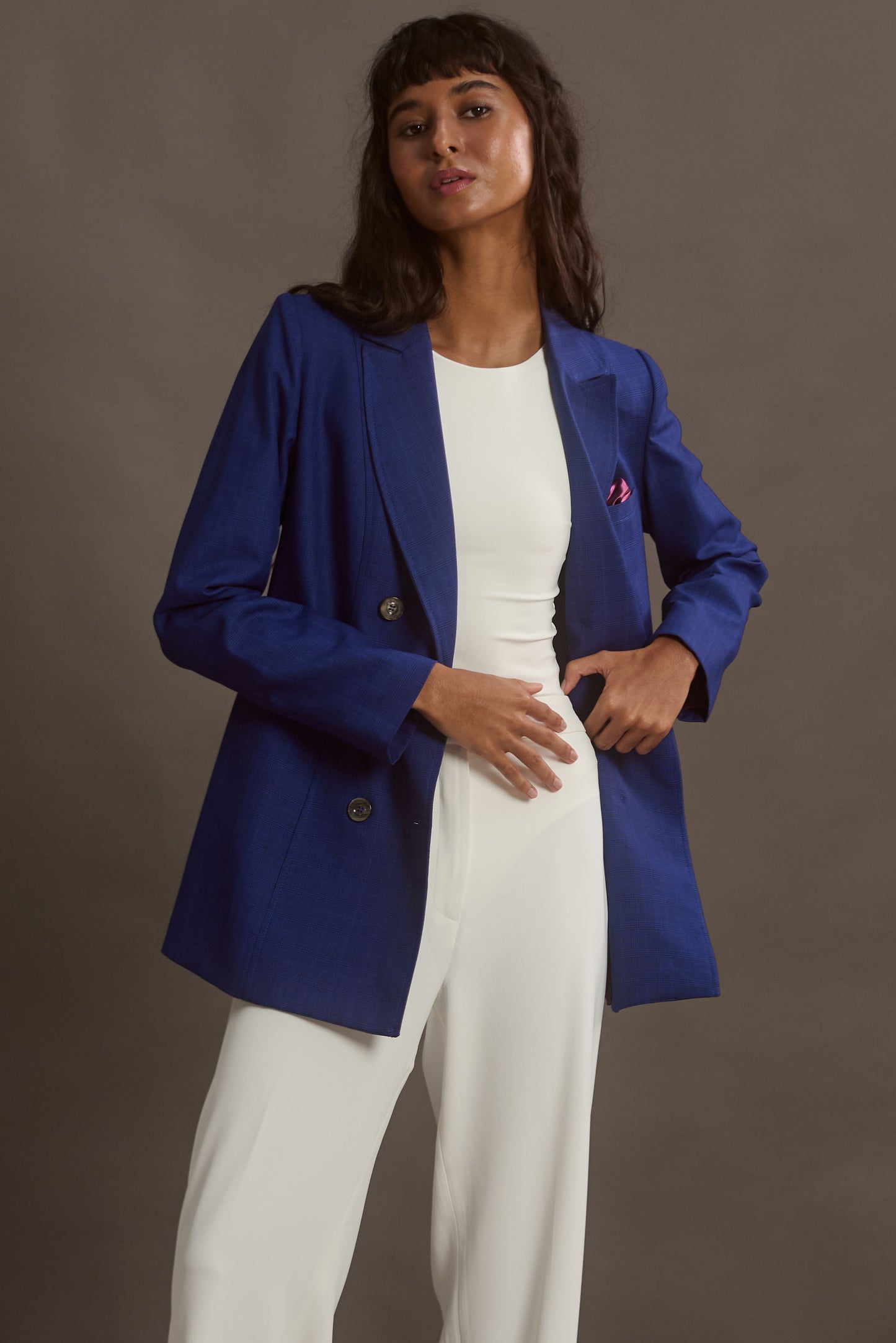 BLAZER VENECIA COLOR PLAID BARKLEY EGYPTIAN BLUE