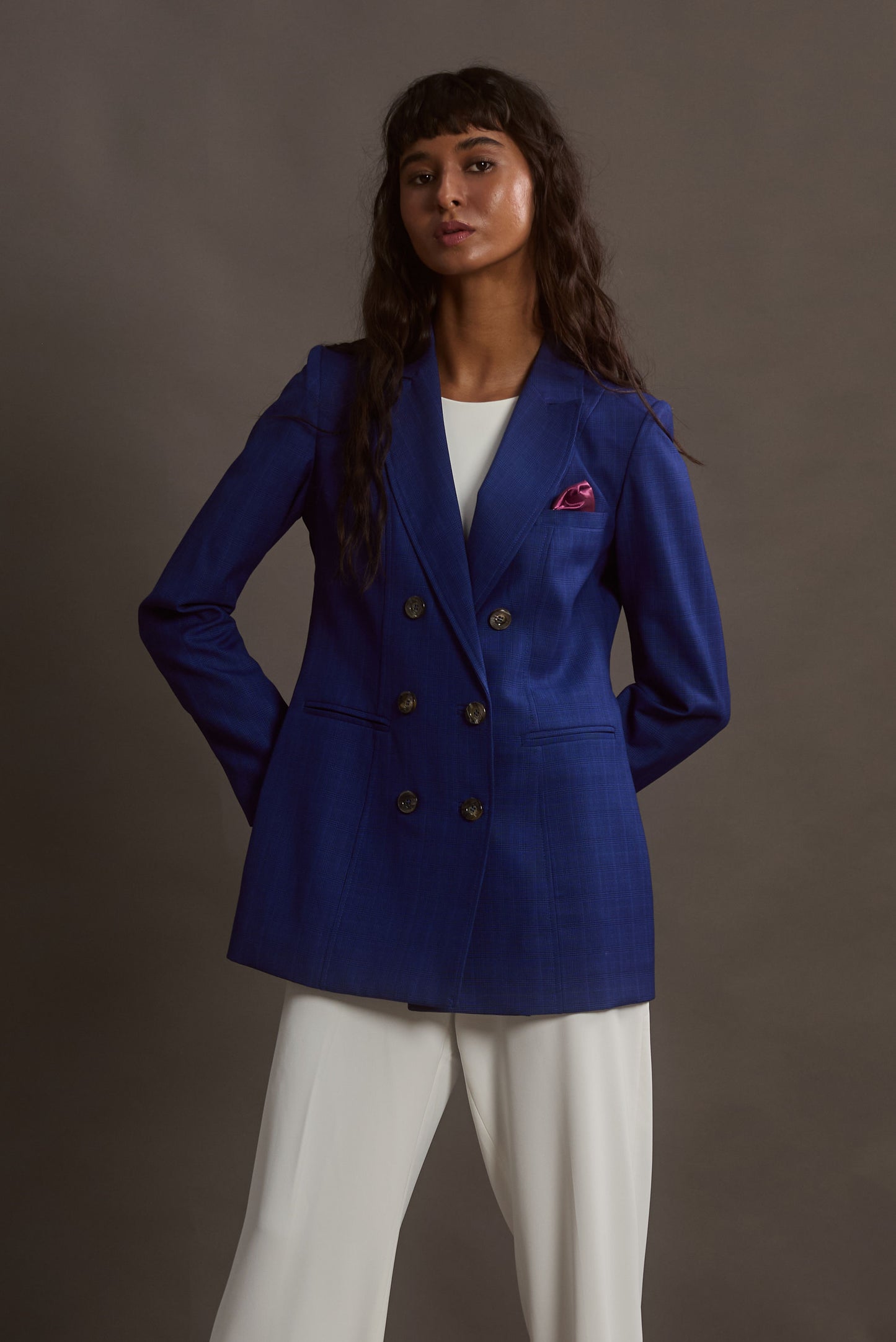 BLAZER VENECIA COLOR PLAID BARKLEY EGYPTIAN BLUE