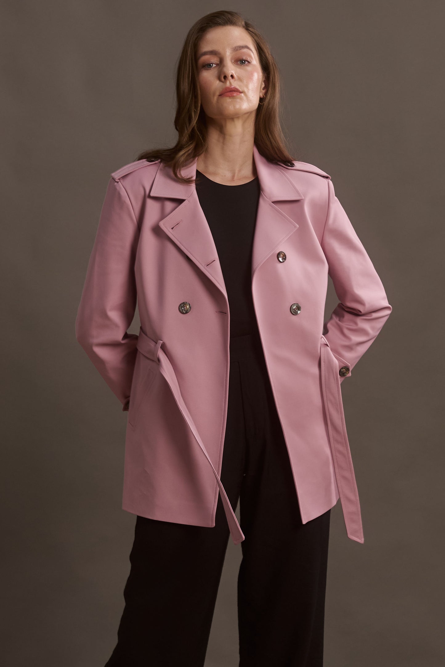 ABRIGO SAFARI COLOR  LIGHT  ROSE
