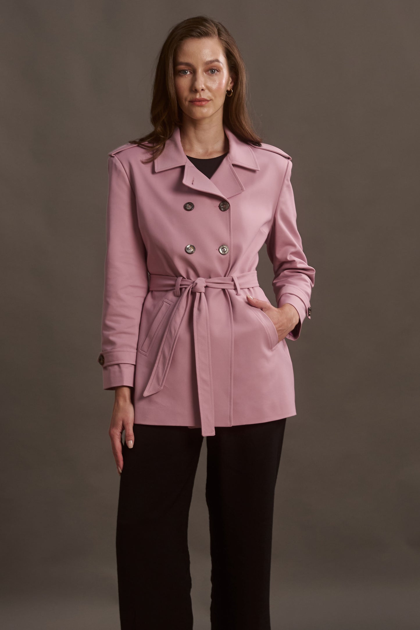 ABRIGO SAFARI COLOR  LIGHT  ROSE