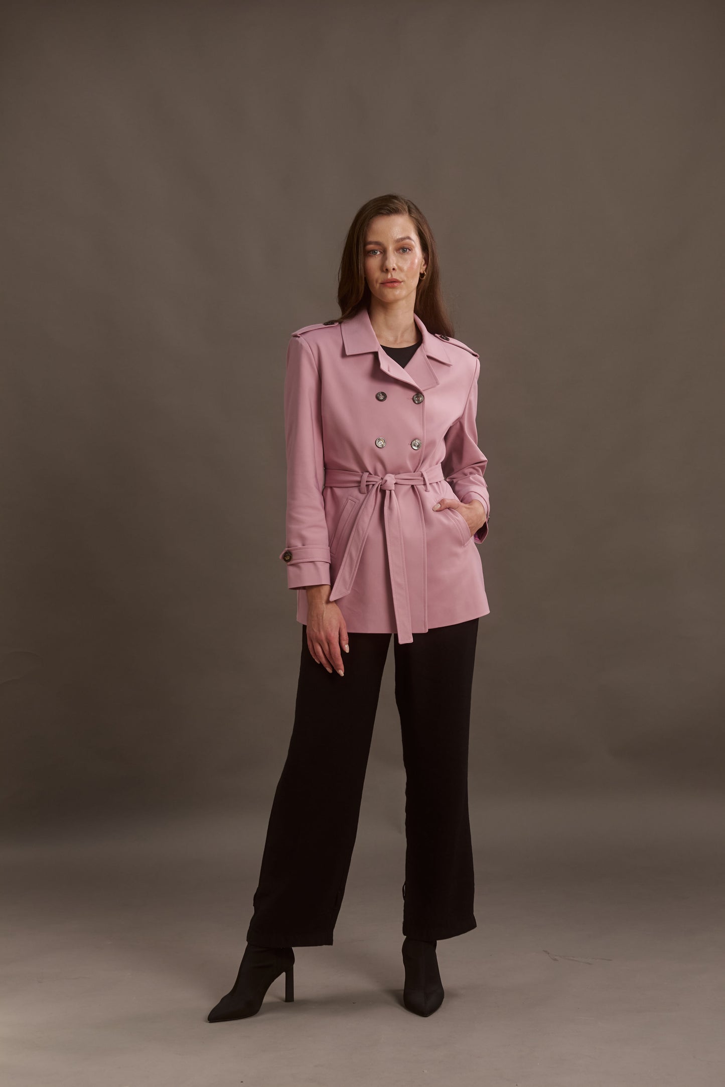 ABRIGO SAFARI COLOR  LIGHT  ROSE