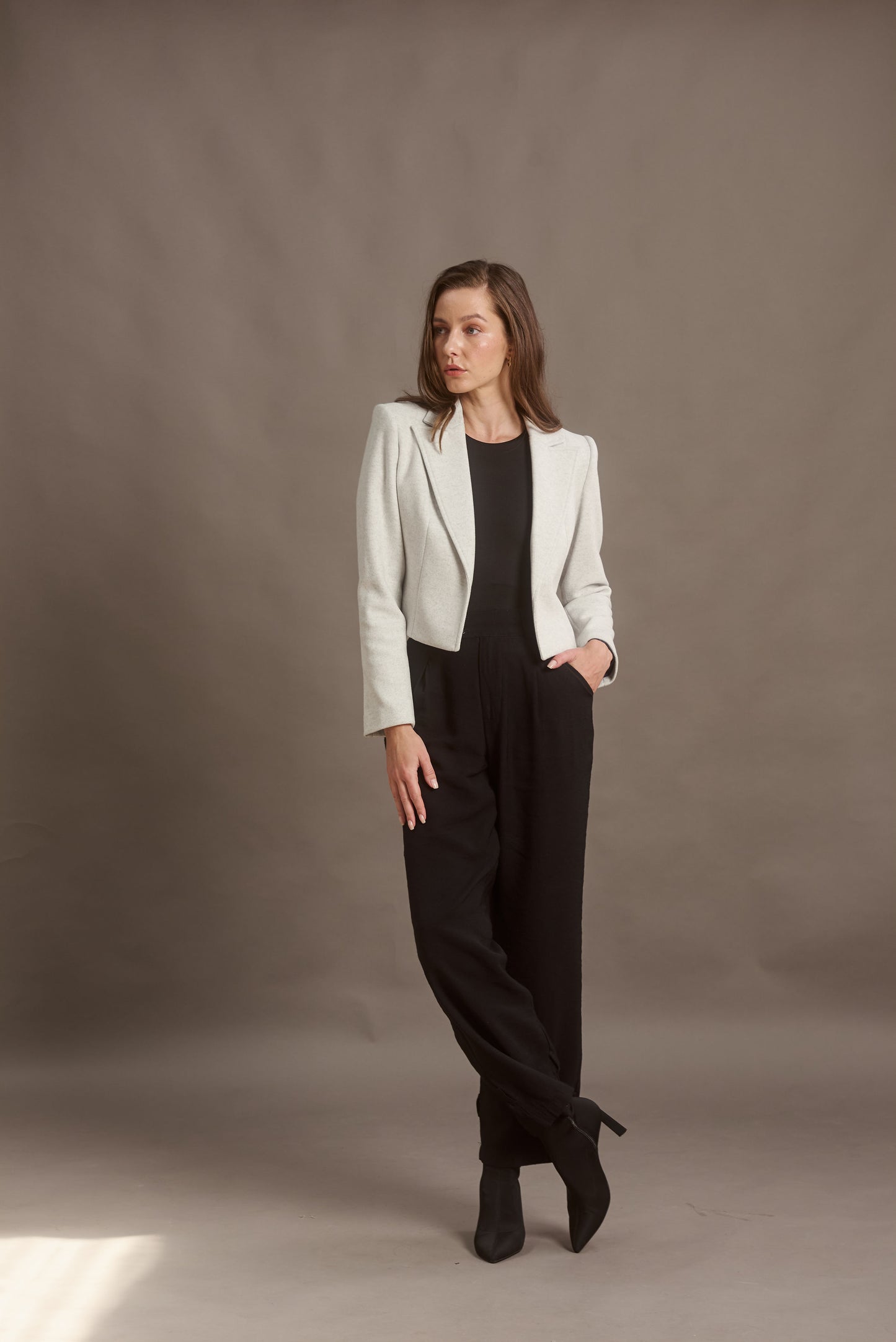CROPPED BLAZER LILI PEARL GREY