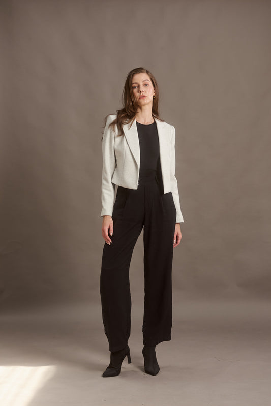 CROPPED BLAZER LILI PEARL GREY