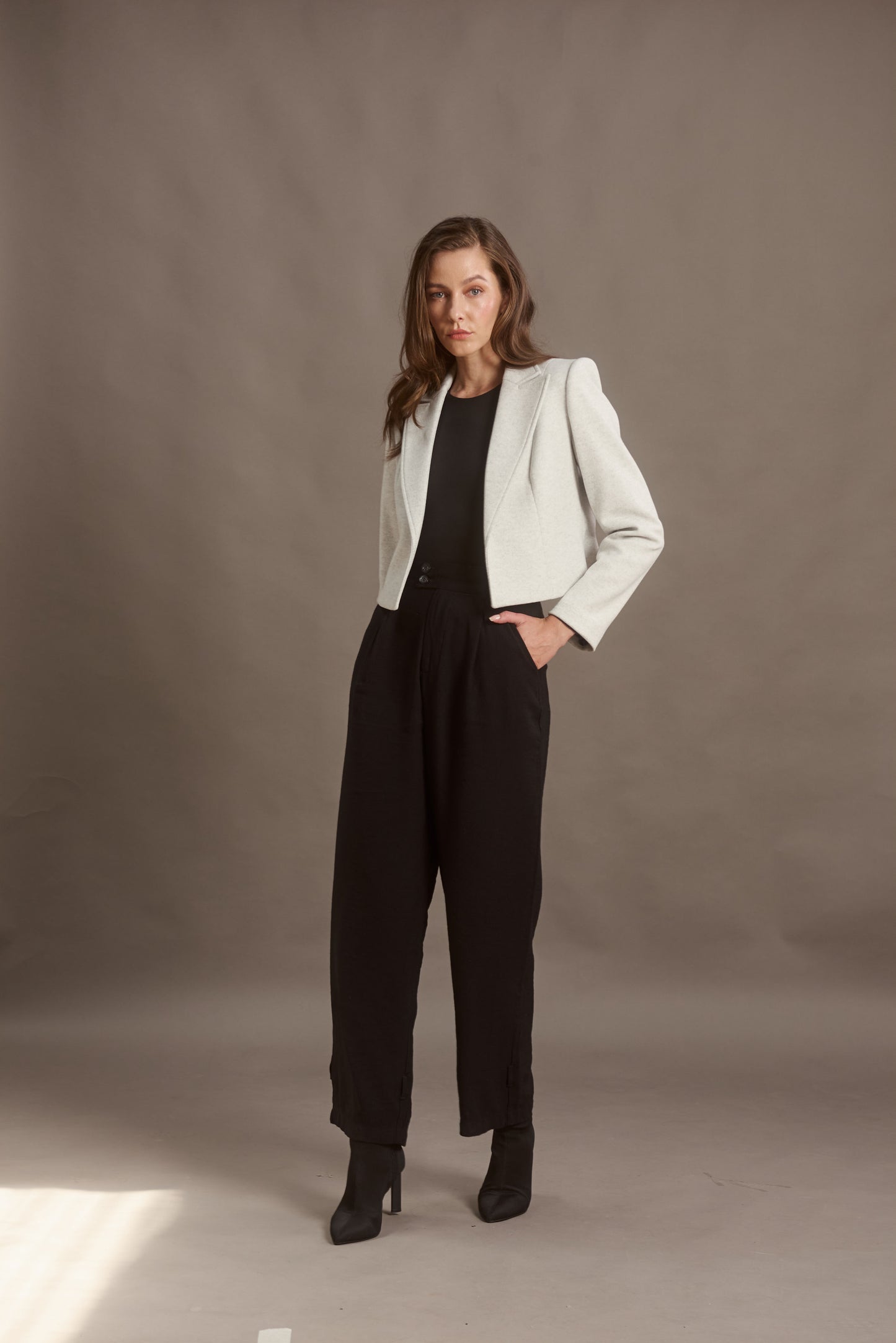 CROPPED BLAZER LILI PEARL GREY