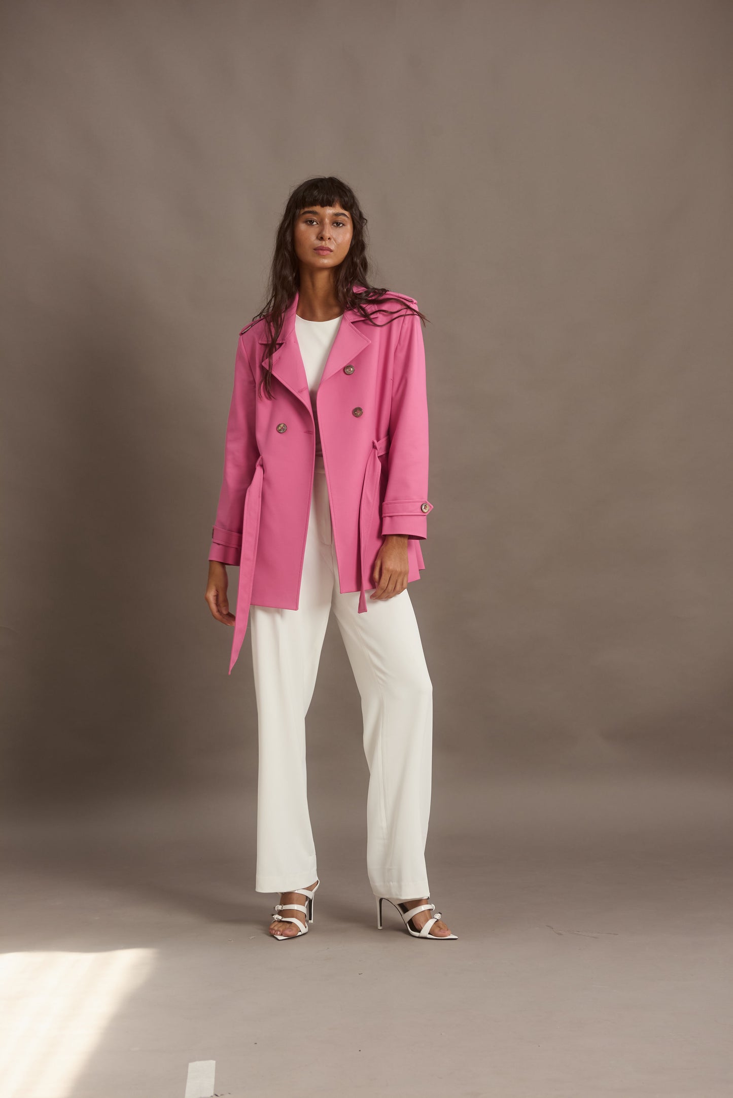 ABRIGO SAFARI COLOR  ROSE