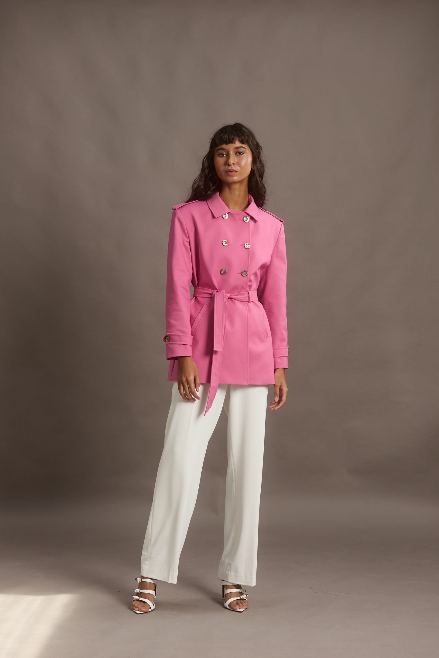 ABRIGO SAFARI COLOR  ROSE