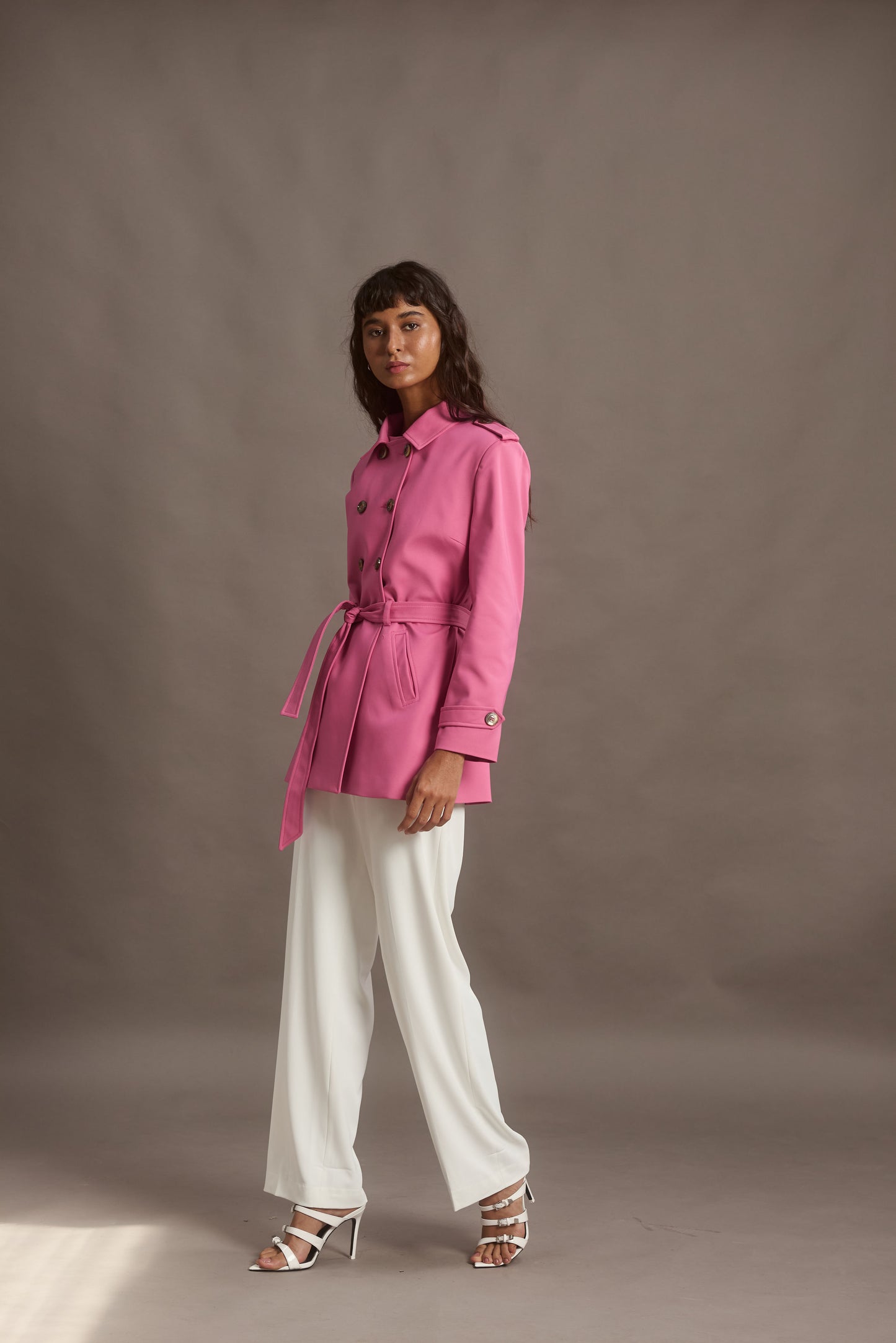 ABRIGO SAFARI COLOR  ROSE