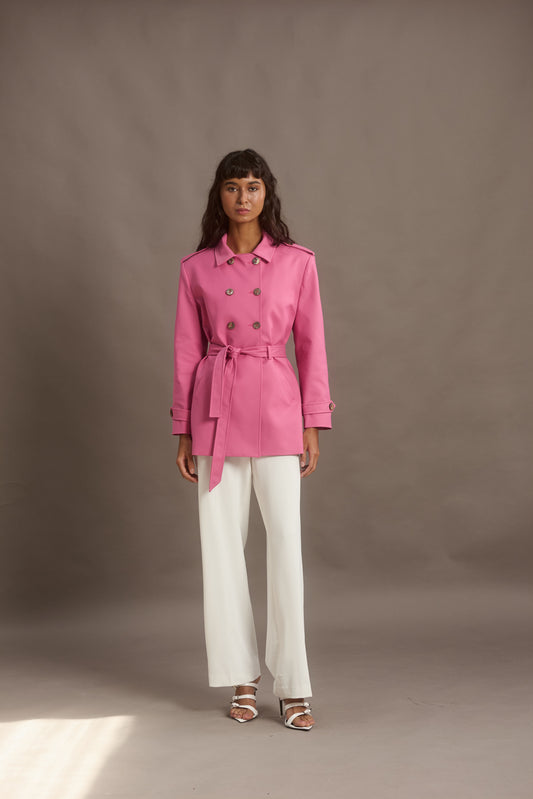 ABRIGO SAFARI COLOR  ROSE