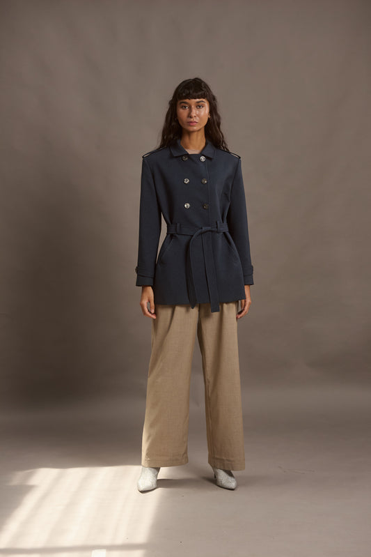 ABRIGO SAFARI COLOR  SNOWY BLUE