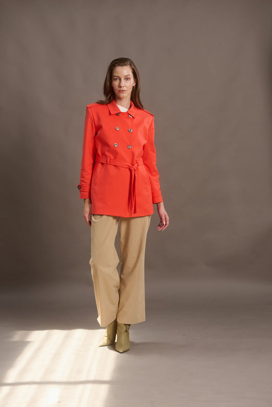 ABRIGO SAFARI COLOR  TANGERINE