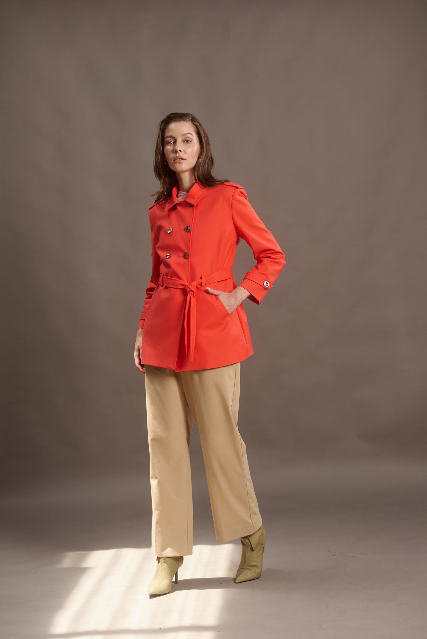 ABRIGO SAFARI COLOR  TANGERINE